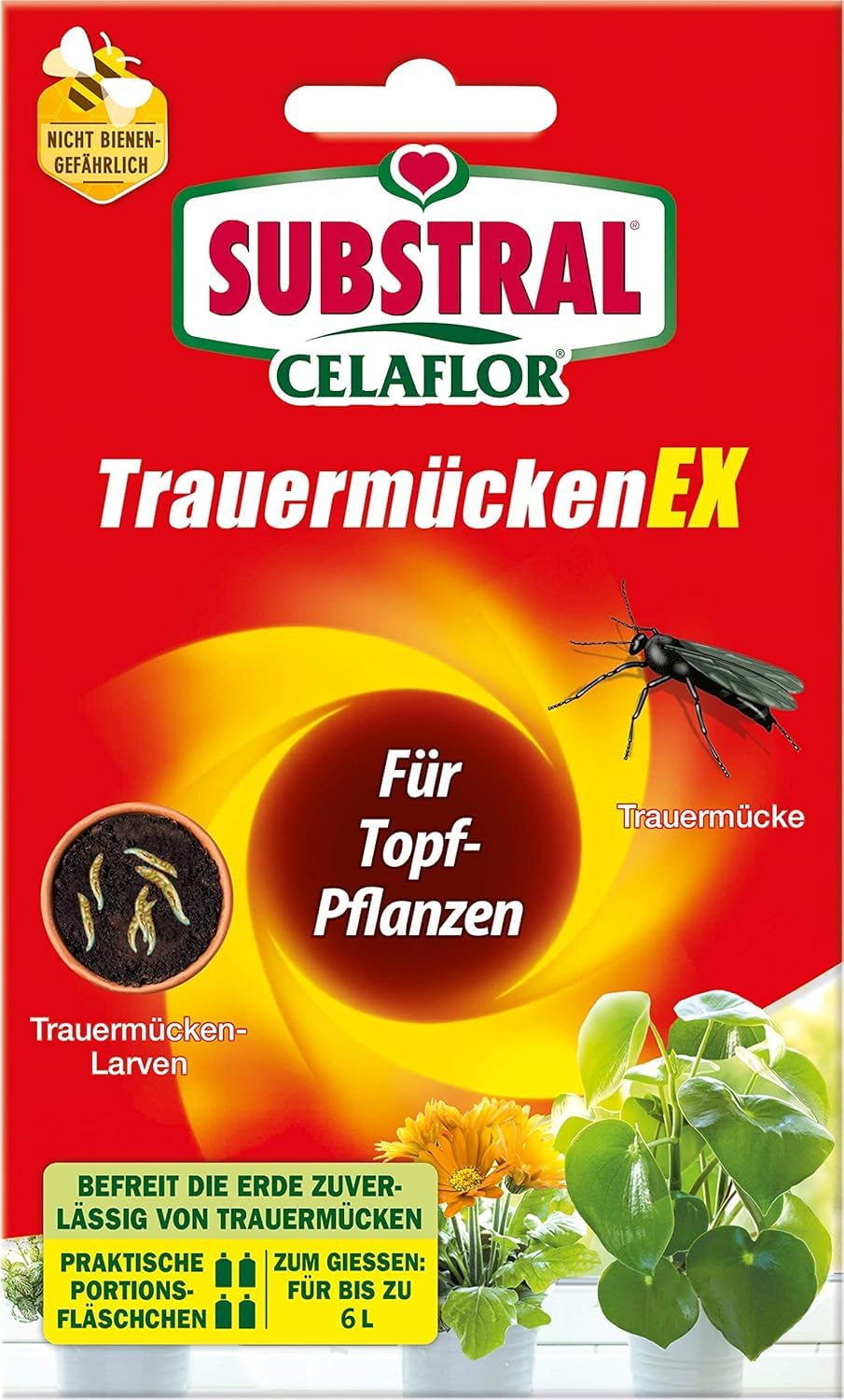 Substral Celaflor TrauermückenEX, 4 x 7,5 ml Konzentrag, gegen Larven der Trauermücke und andere Schädlinge und Schadinsekten