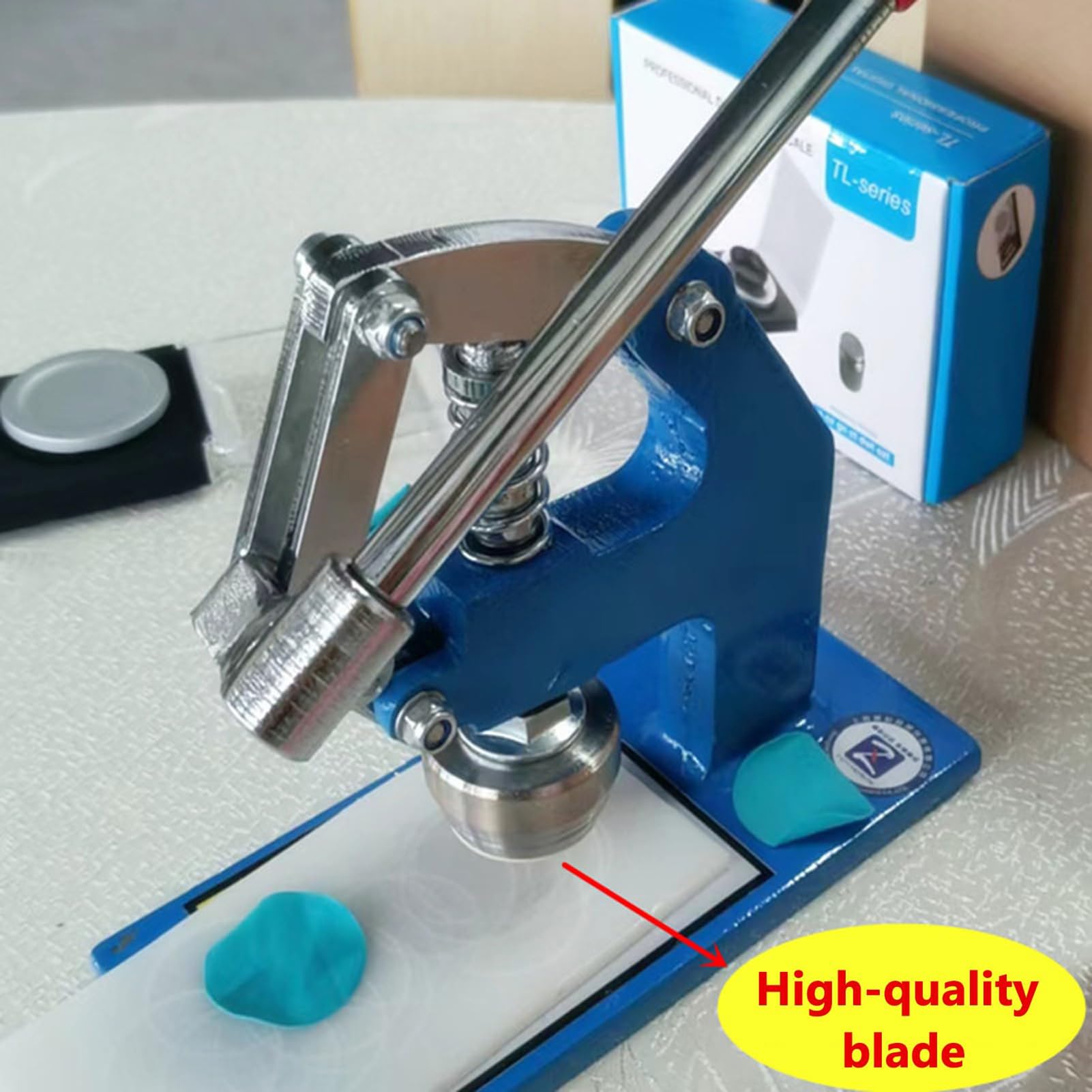Máquina de Corte de Cuero, troqueladora Manual con Cuchilla de 35,7 mm, Grosor de 0 a 10 mm, Herramienta de muestreo por presión para pancartas, Lonas y Telas publicitarias.