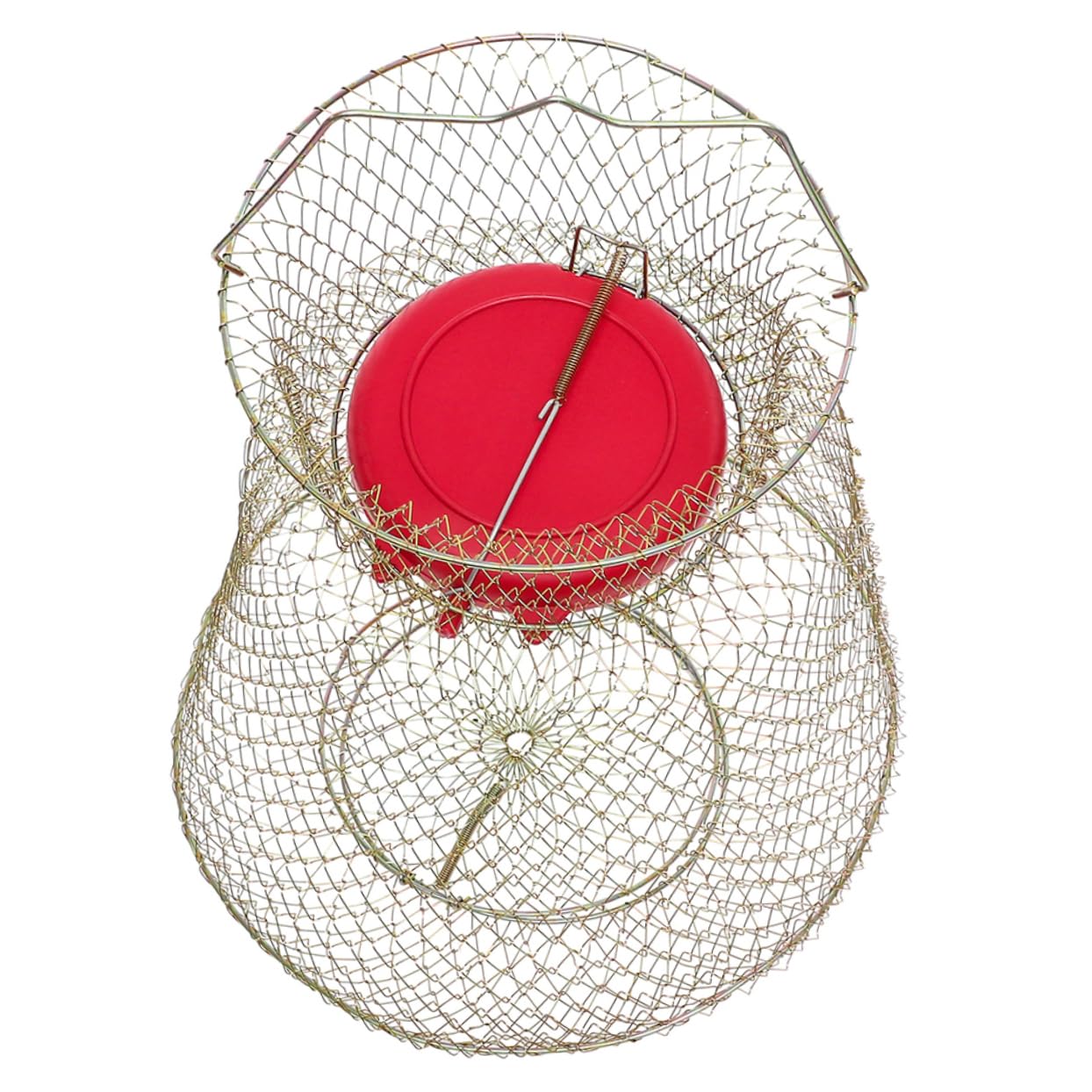 HANABASS Faltbarer Fischkorb Stahl Tragbarer Fischernetz Käfig für Gefangenen Fisch und Kompakt für Outdoor Angeln mit Sicherem Design für Einfachen Transport