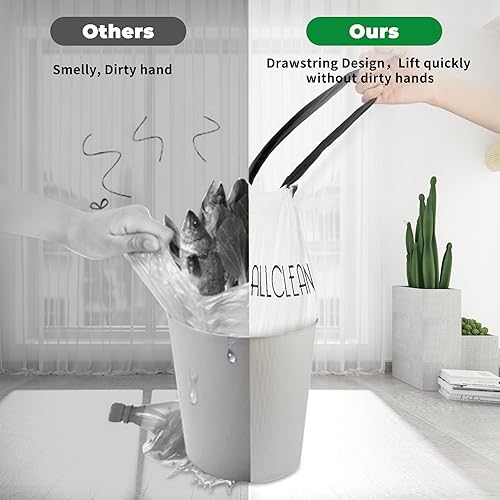 Miniatura 2 de ALLCLEAN Bolsas de basura de 4 galones con cordón, bolsas de basura pequeñas para cocina, ultra fuertes para baño, oficina, cocina, dormitorio,
