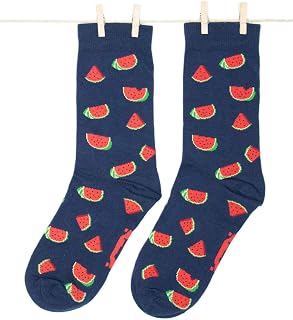 Watermelons Socks Blue Man Woman - Cool Funny Printed Cartoon Colorful Fancy Pattern Fantasy Socks,Crazy Original Fun Socks Gift