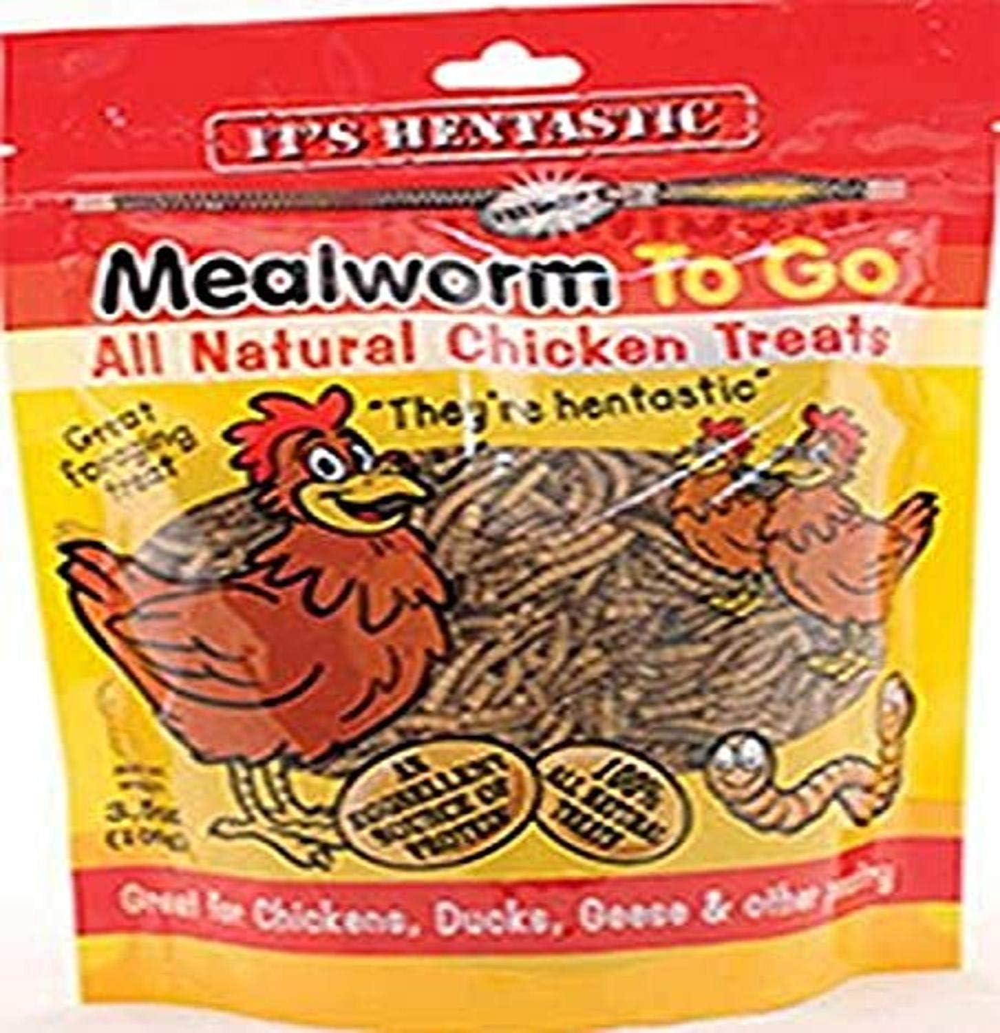 084103 Hentastic Mealworm to Go Chicken Treats, 3.5 oz