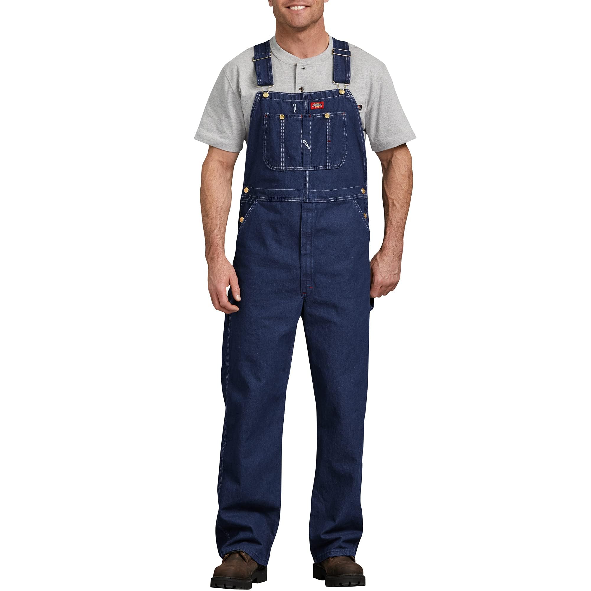 Dickies Men's Big-Tall Bib Overall, Washed Indigo Blue, 46W / 30L