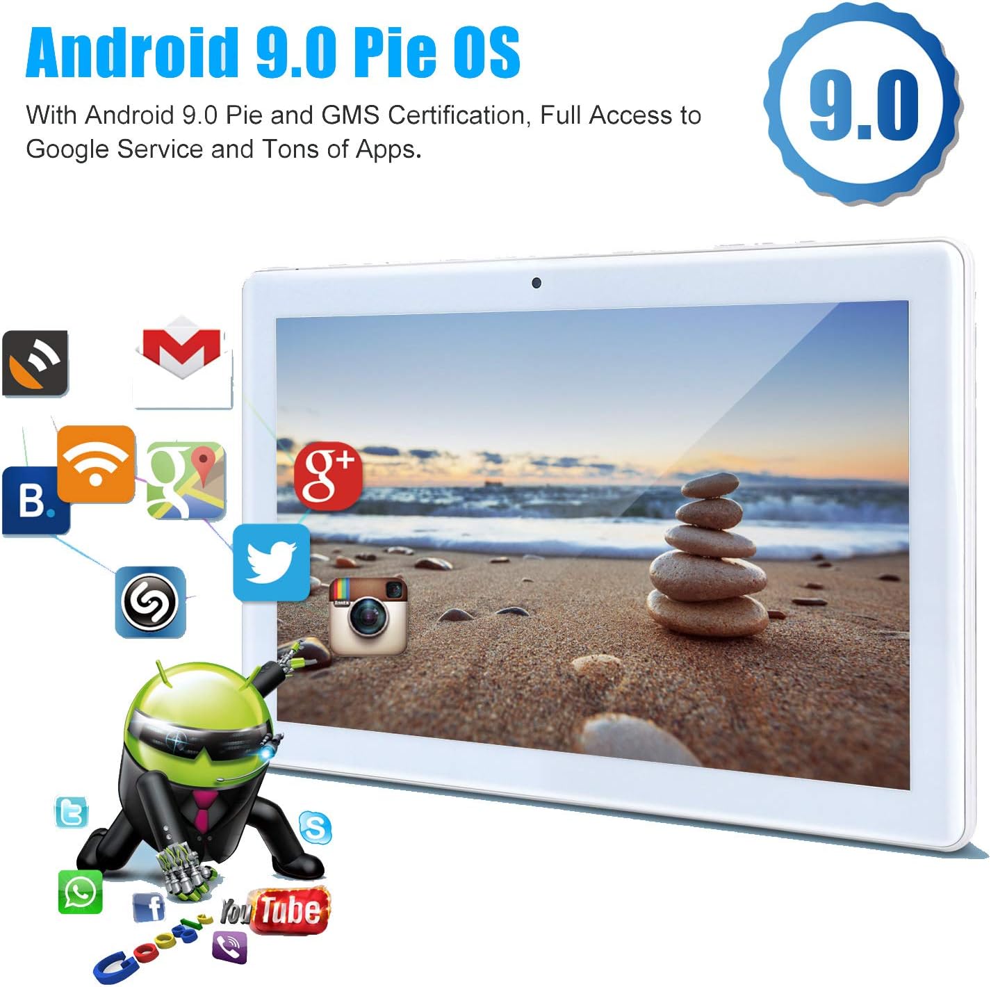 🔥 Flash Sale 10 inch Android WiFi Tablet, Android 9.0 Pie, GMS Certified, Quad Core 64 bit, 4GB RAM, 64GB Storage, IPS HD Display, Bluetooth, GPS Cheapest 🛒 10 inch Android WiFi Tablet, Android 9.0 Pie, GMS Certified, Quad Core 64 bit, 4GB RAM, 64GB Storage, IPS HD Display, Bluetooth, GPS