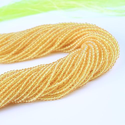 Zhe Ying 1900 cuentas de cristal de 0.079 pulgadas, corte diamante, pequeñas 48 cuentas de vidrio hidráulico facetadas para hacer joyas de bricolaje