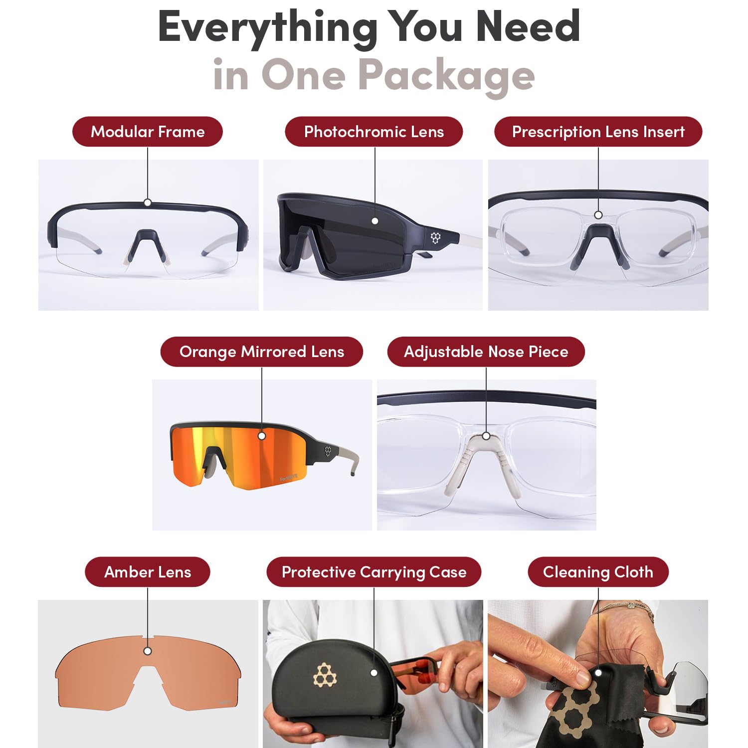 CRBN Pivot Pickleball-Brille für Damen und Herren – Pickleball-Augenschutz