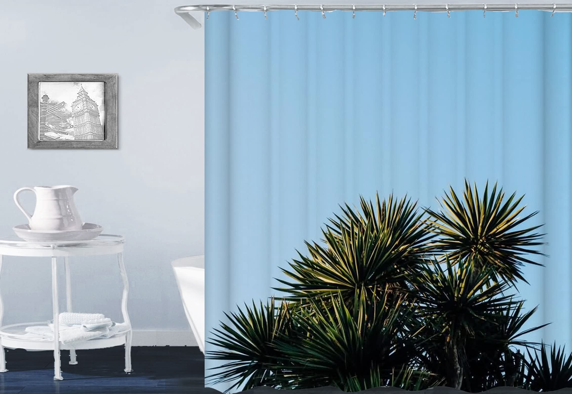 Rideau de douche imperméable motif végétal pour salle de bain KnSam