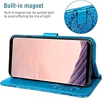 Vista 4 de Funda de teléfono para Samsung Galaxy S8 Plus con protector de pantalla de vidrio templado, funda de cuero con tapa para tarjetero, accesorios