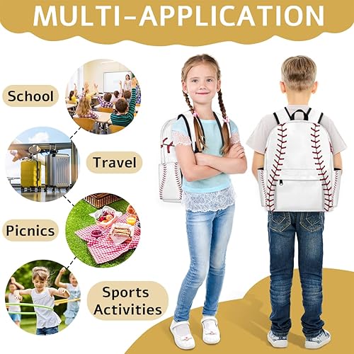Miniatura 7 de Mochila para niños y niñas, mochilas infantiles para preescolar, jardín de infantes, escuela primaria, bolsas escolares duraderas, Béisbol, Mochilas