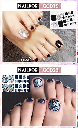 Miniatura 3 de Calcomanías de uñas, 12 hojas x 22 piezas de tiras de esmalte de uñas de gel autoadhesivas para mujeres y niñas