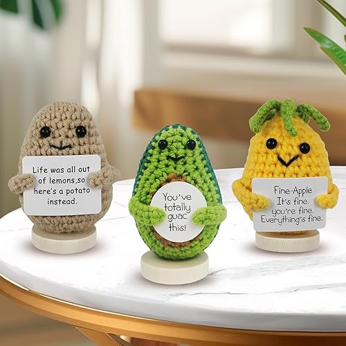 Funny Positive Crochet Potato Emotional Support Gag Gifts with Positive
