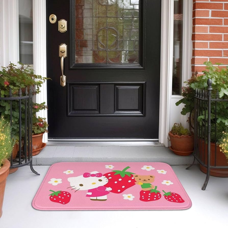 【新品未使用】ハローキティ　いちご　バスマット 新品未使用】ハローキティ いちご バスマット 新品未使用☆復刻