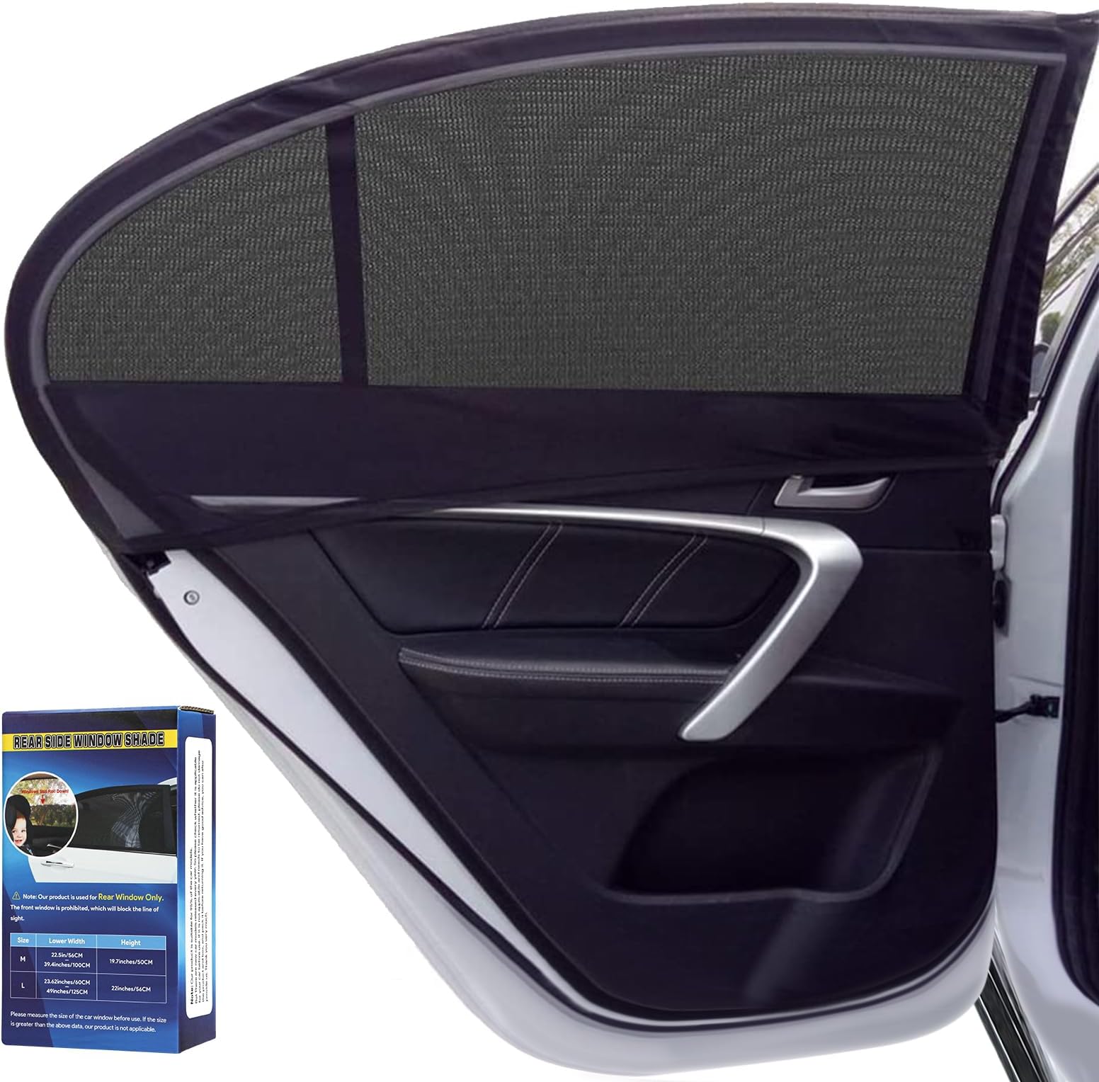 2x Magnet-Sonnenschutz Für Auto-Seitenfenster – 71x47 Cm, Schwarz, Doppelschichtig, Mit Aufbewahrungstasche