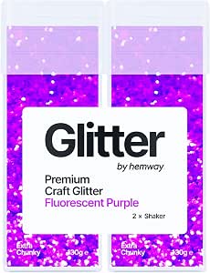 Hemway Premium Chunky Glitter Shaker 130g - Fluorescent Blue | For Resin, Crafts, Epoxy, Tumblers & More