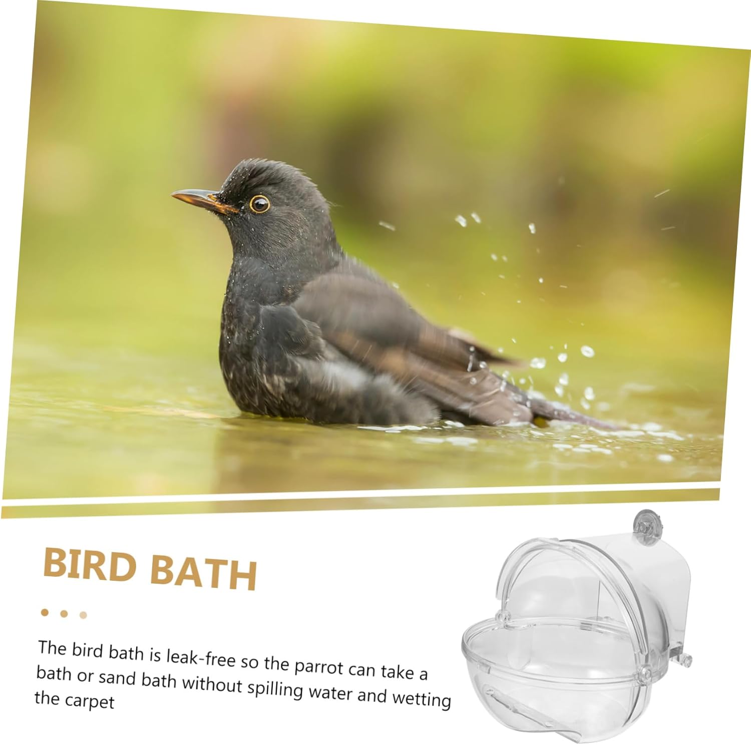 HANABASS 3pcs Bird Bath for Parrots and Birds Bathing Tub Lightweight Shower Box Accessory for Parakeets Sparrows