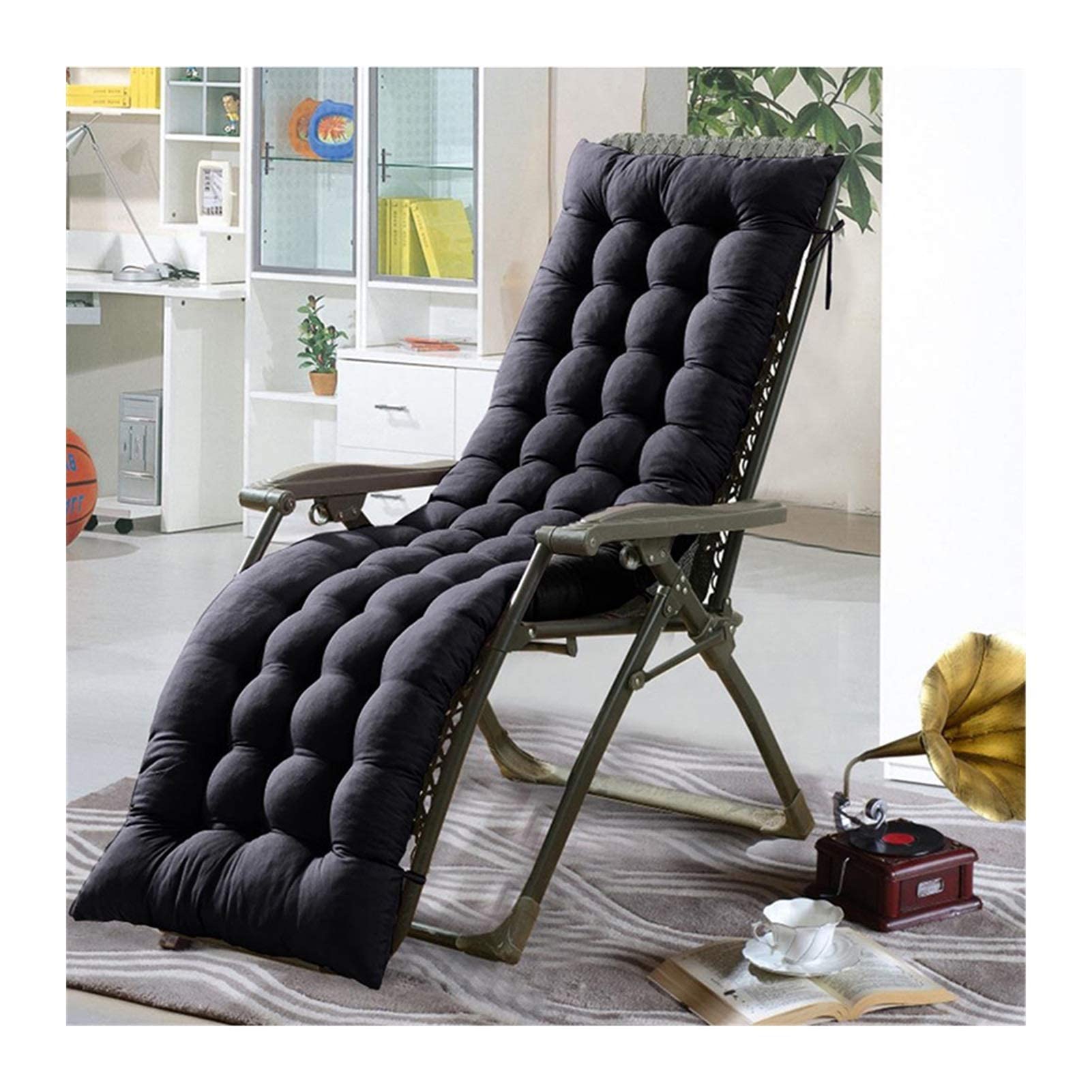 SUCADA Terrassen-Chaiselongue-Kissen, Schaukelsofa, Zero Gravity Locking, Garten, Outdoor, langes Stuhlkissen, Tatami-Matte, Fenstersitz-Matratze, Stuhlpolster, 49 x 19/61 x 19 Zoll (49 x 19 Zoll,