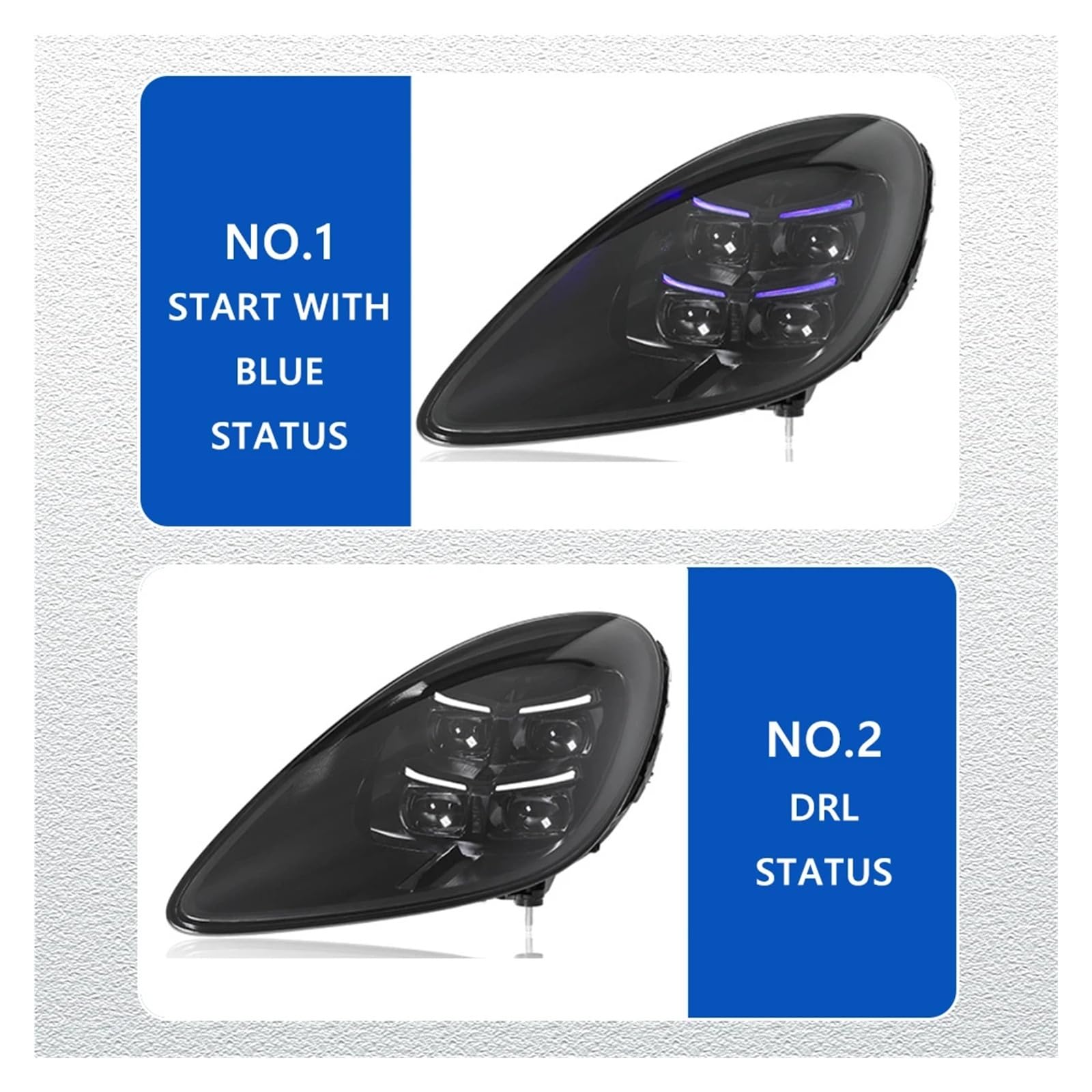 Pasuje do Pors//che Cayman Boxster 16-24 pełna dioda LED DRL reflektor samochodowy montaż sygnał akcesoria samochodowe zmodyfikowana lampa gorące reflektory LED