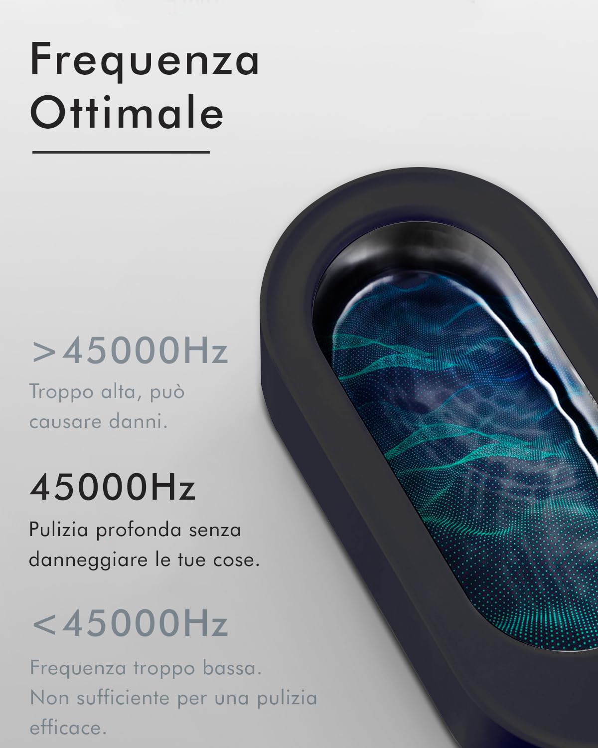 mfa® | Dispositivo per la Pulizia a Ultrasuoni per Occhiali, Braccialetti, Gioielli in Argento (Bagno D'argento) e Strumenti | Pulitore a Ultrasuoni | Sterilizzazione | Ultrasonic cleaner