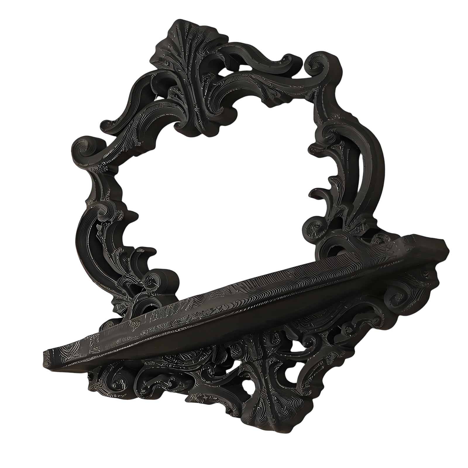 YIGZYCN Wall Mounted Decorative Display Floating Shelf European Hollow Flower Carving Wall Art Decors for Plant Frame Decorative Floating Shelf