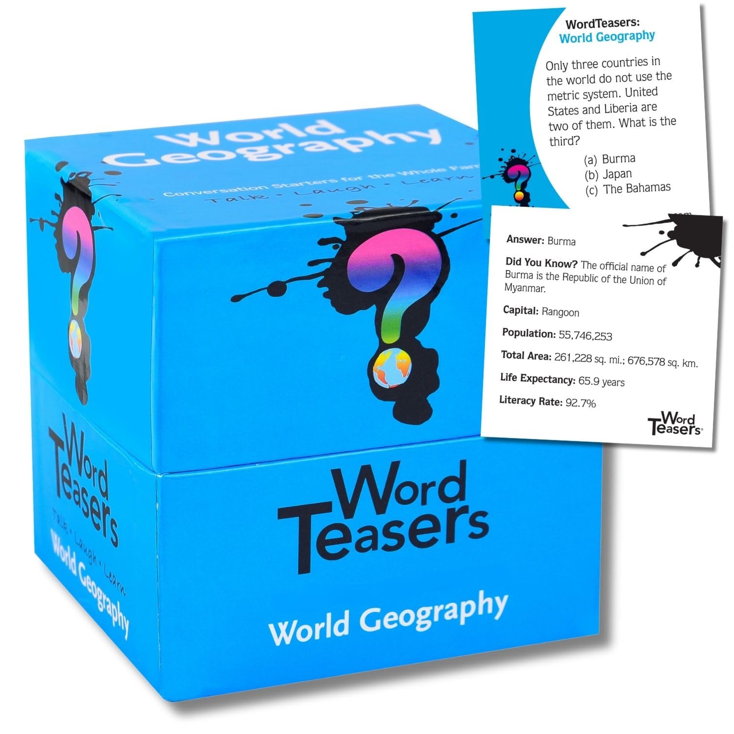 ? WORD TEASERS World Geography - Geography Game for All Ages - Fun & Interesting World Geography Trivia Game - 150 Geography Trivia Cards