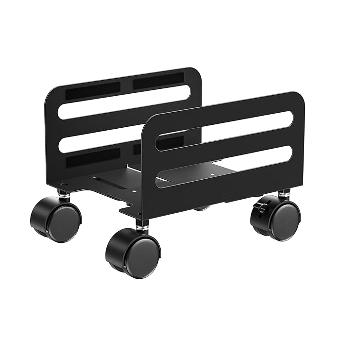 Buy Metal Computer Tower CPU Stand Cart CPU Steel Rolling Stand Shelf