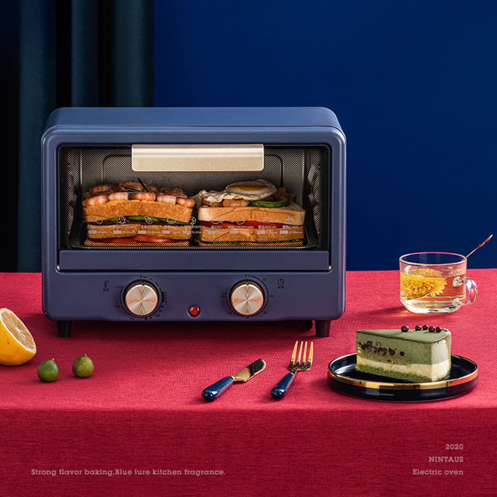 Nostalgia clásico Retro 12L encimera horno microondas, encimera microondas, horno hogar multifuncional pequeño horno eléctrico dos en uno little surprise