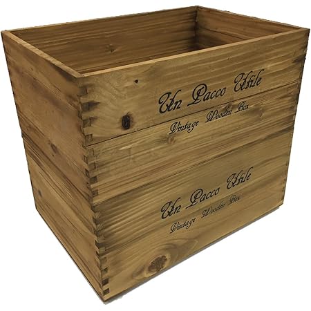 Amazon 収納 木箱 アンティーク風ウッドボックス 2個セット ライトブラウン 収納ケース ボックス オンライン通販