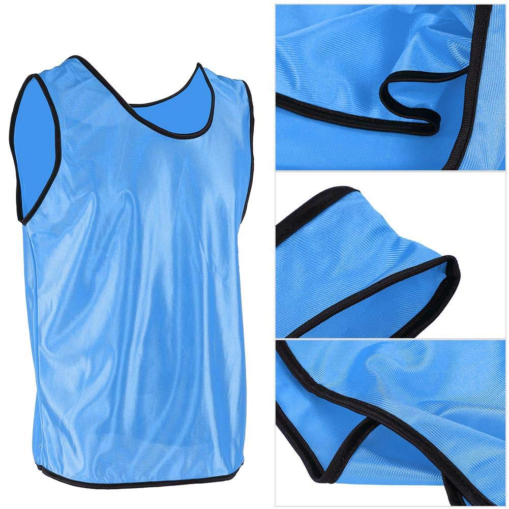 12 Scrimmage Vest/Pinnies/Team Practice Jerseys Sleeveless Breathable Football Basketball Training Team Vests Grouping for youth & Adult Team Sports(Sky Blue) for Pinnies Adult