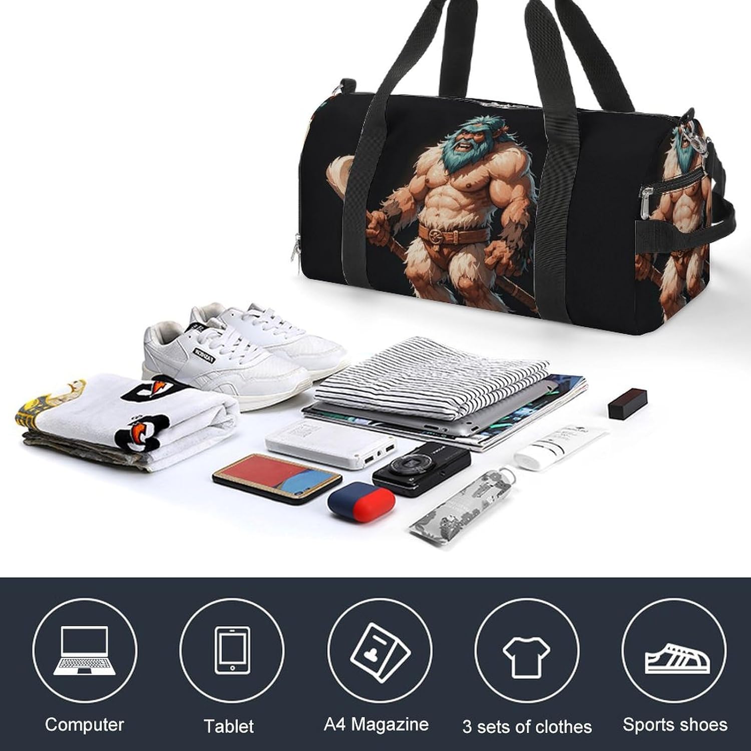 Gym Bag for Men Travel Duffle Bag Sasquatch Tote Bag Weekender Duffel Bag Weekender Bag for Sports