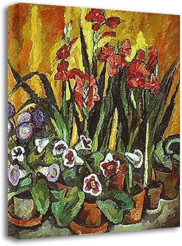 Amazon Co Jp 静物花アートpicture Pyotrkonchalovsky 赤いグラジオラス キャンバスフラワーにプリントホームモダンデコレーションの写真60x84cm 23 7x33in フレームレス ホーム キッチン