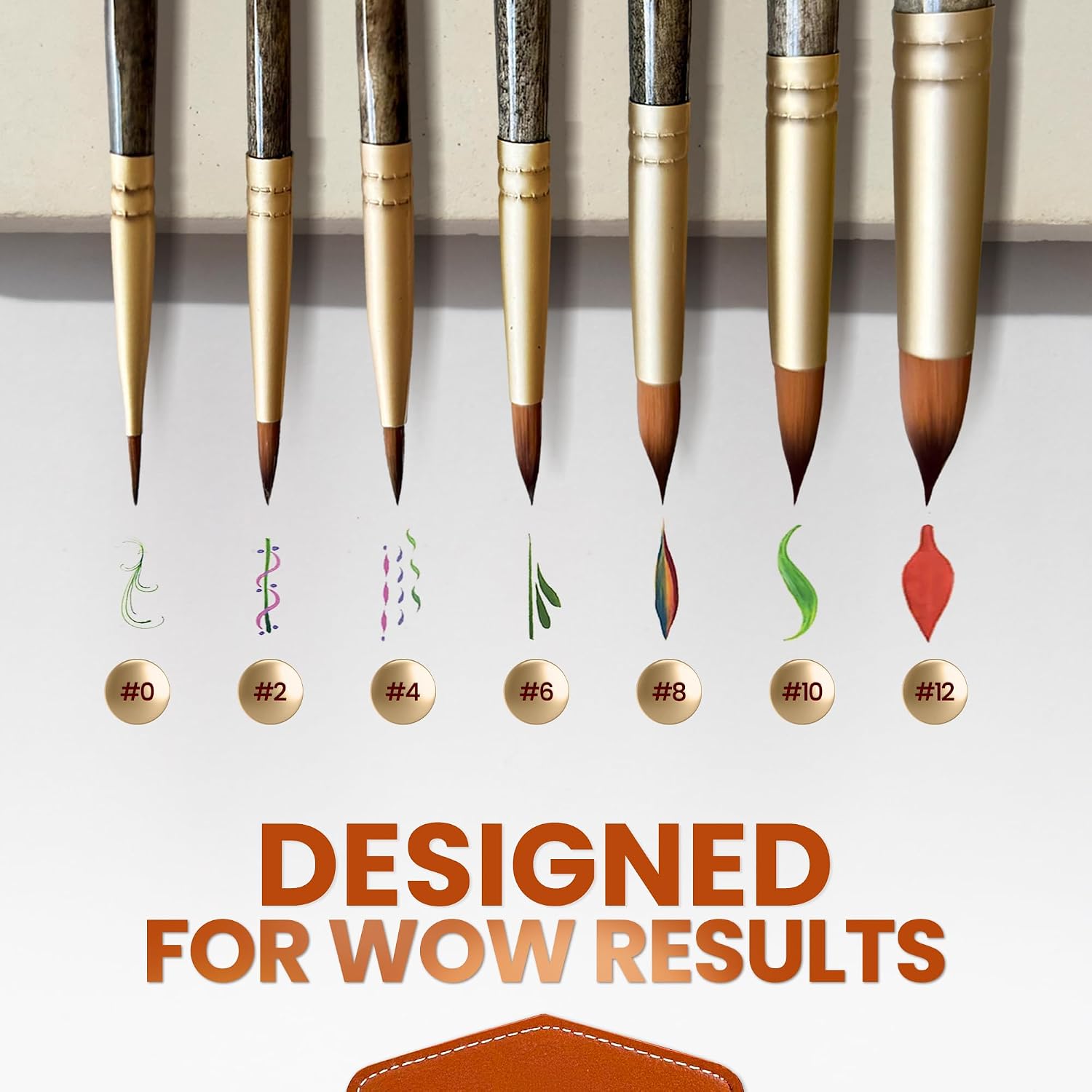 Medici Series - Round Watercolor Brushes (7 Pieces). Kolinsky sable performance, Outstanding Color Flow, Durable Design & Precision Shape Retention