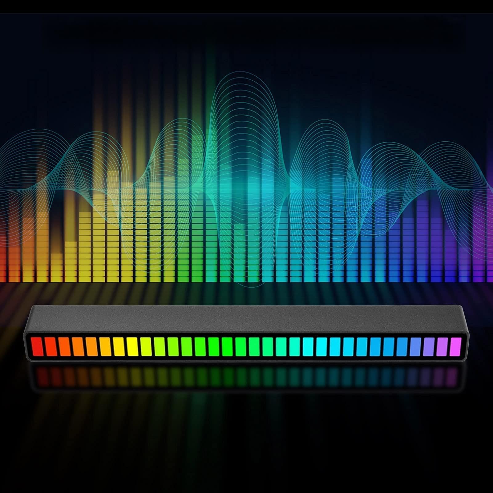 Kontrola dźwięku RGB Lampy rytmiczne 3 sztuki 32 lamp LED spektrum dźwięku z 18 trybami kolorów 5 prędkości 4 poziomy jasności USB C Przenośne, aktywowane głosem oświetlenie (3 PCS)