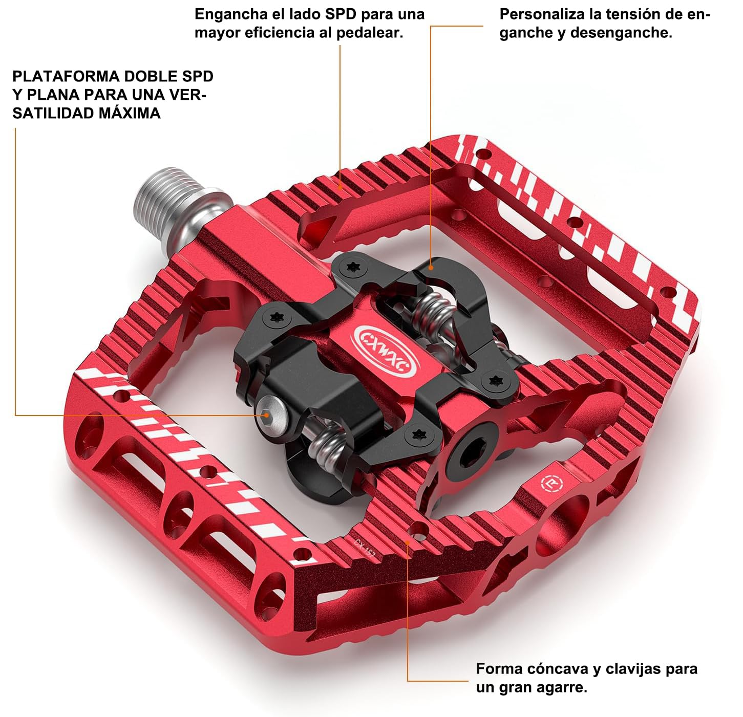 CXWXC Pedales de Bicicleta con Clic y Pedales Planos con 3 rodamientos, Pedales de Aluminio MTB, 9/16 Pulgadas, Pedales de Bicicleta para Bicicleta de Carretera, Bicicleta de montaña