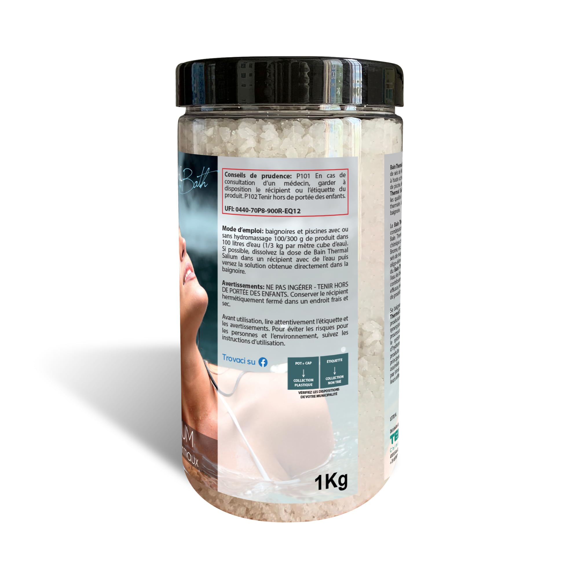 Thermal Bath Salium, Sali Termali, Riproduce Qualità Benefiche delle Acque Termali Alcalino Magnesiache, per Piscina e Spa Idromassaggio - 1 KG