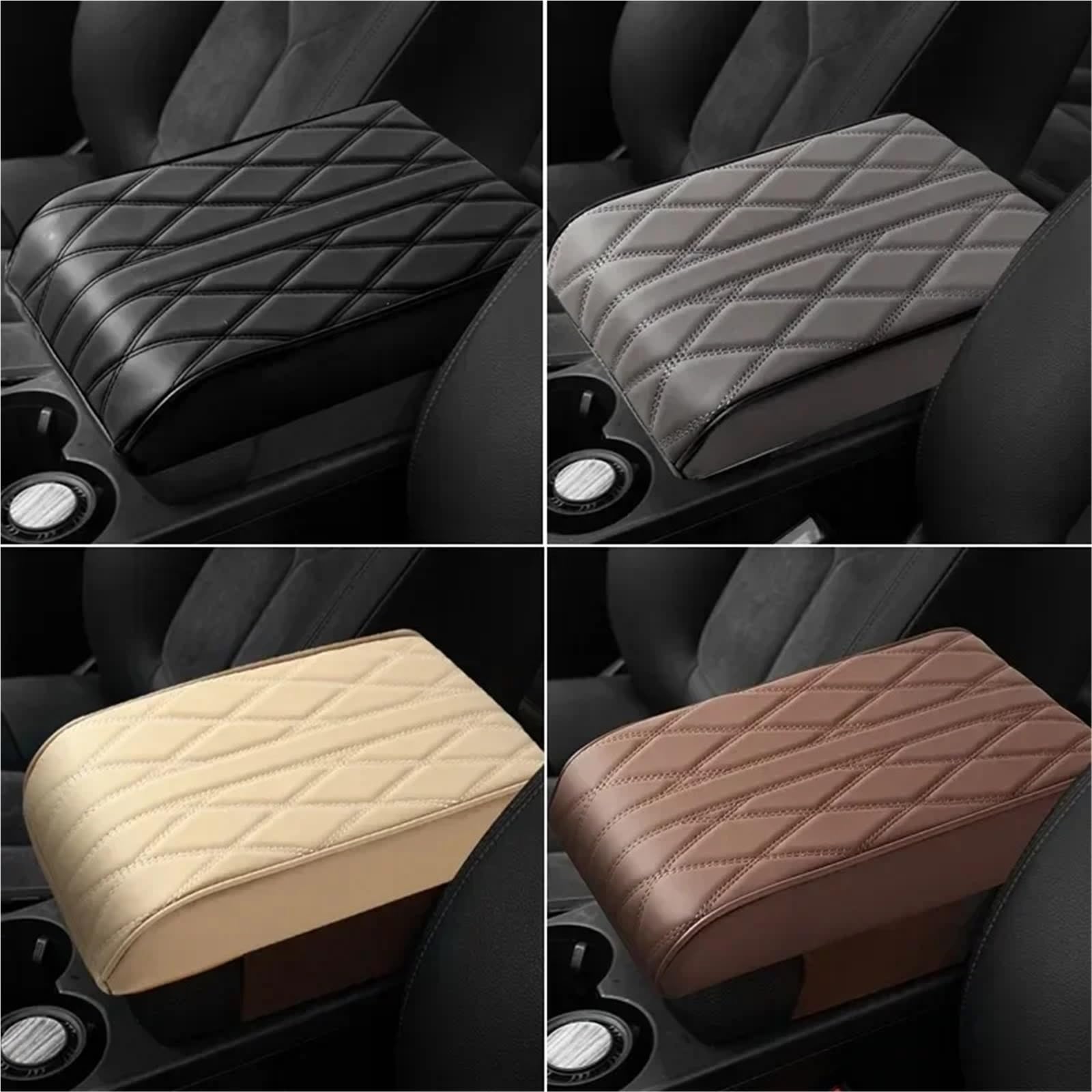 Middenconsole Organizer Box Mata Podłokietnika Samochodowego Ze Skóry PU, Podłokietnik Konsoli Środkowej, Poduszka Ochronna, Podłokietnik Samochodowy, Schowek, Pokrowiec(Armrest Black)