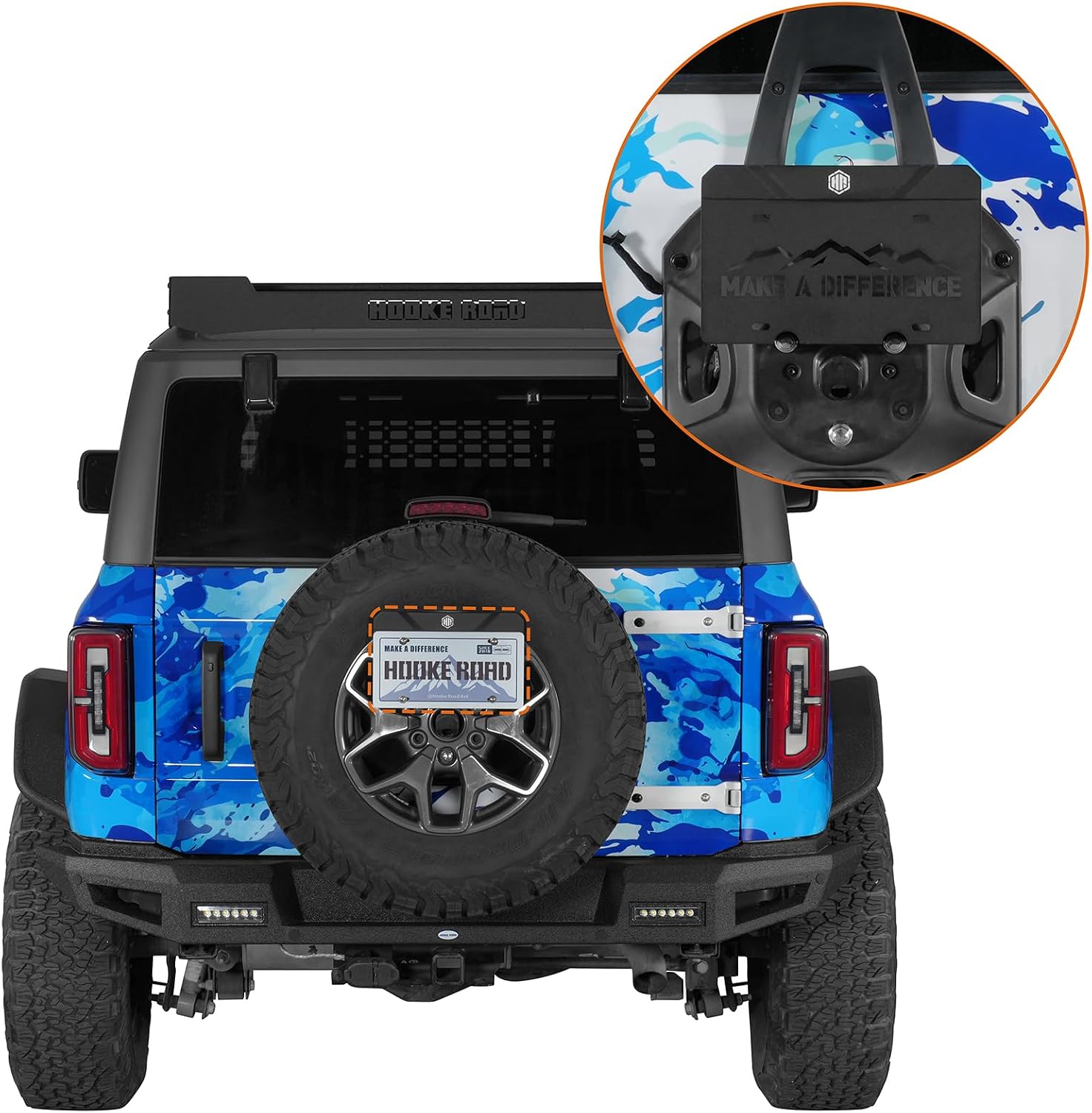 Hooke Road Spare Tire License Plate Relocation for 2021-2026 Ford Bronco image 4