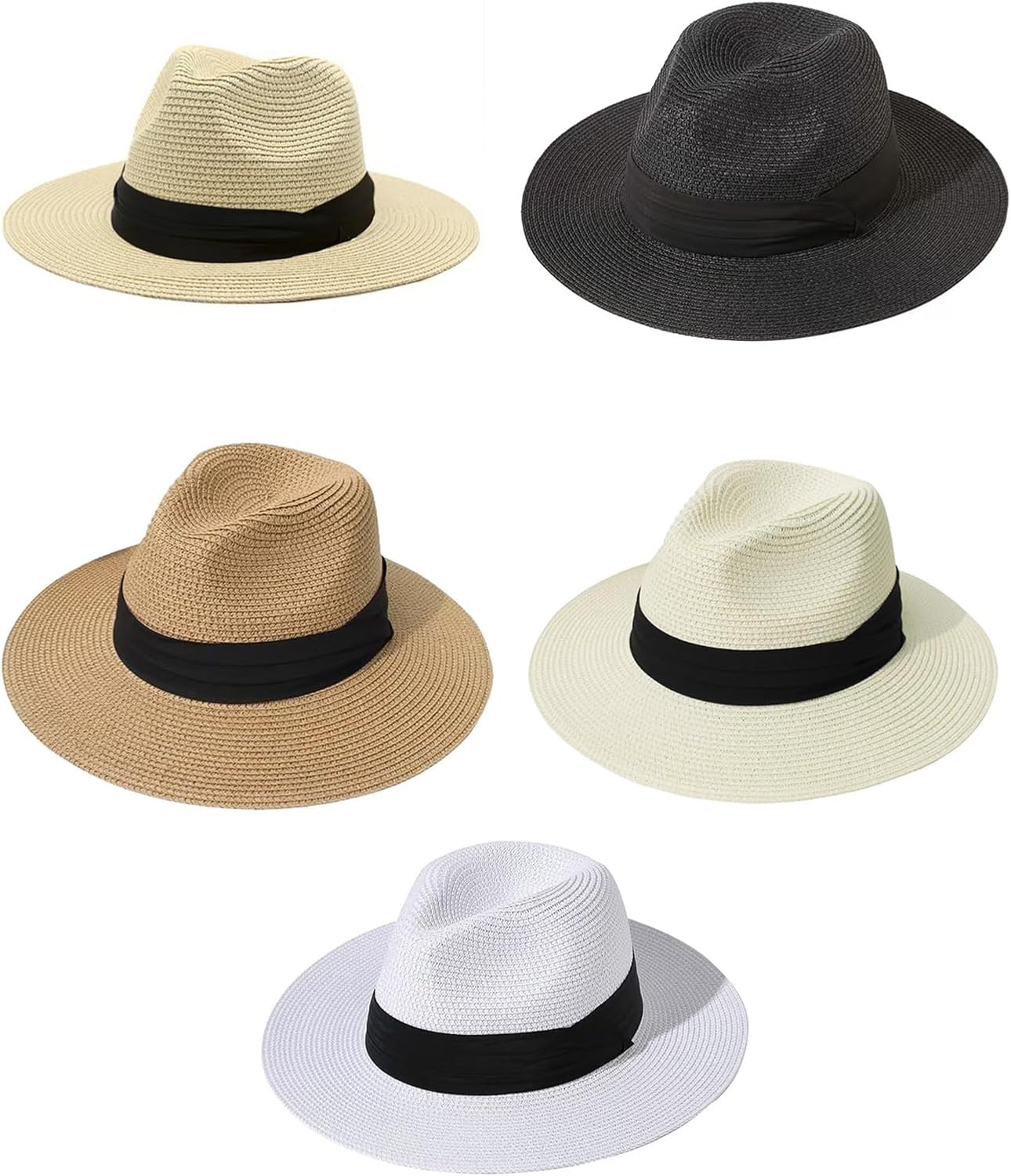 Popular Straw Hat Sun Protective for Women Men Unisex Breathable Vacation Photoshoots Panama for Music Festival Unisex Fedora