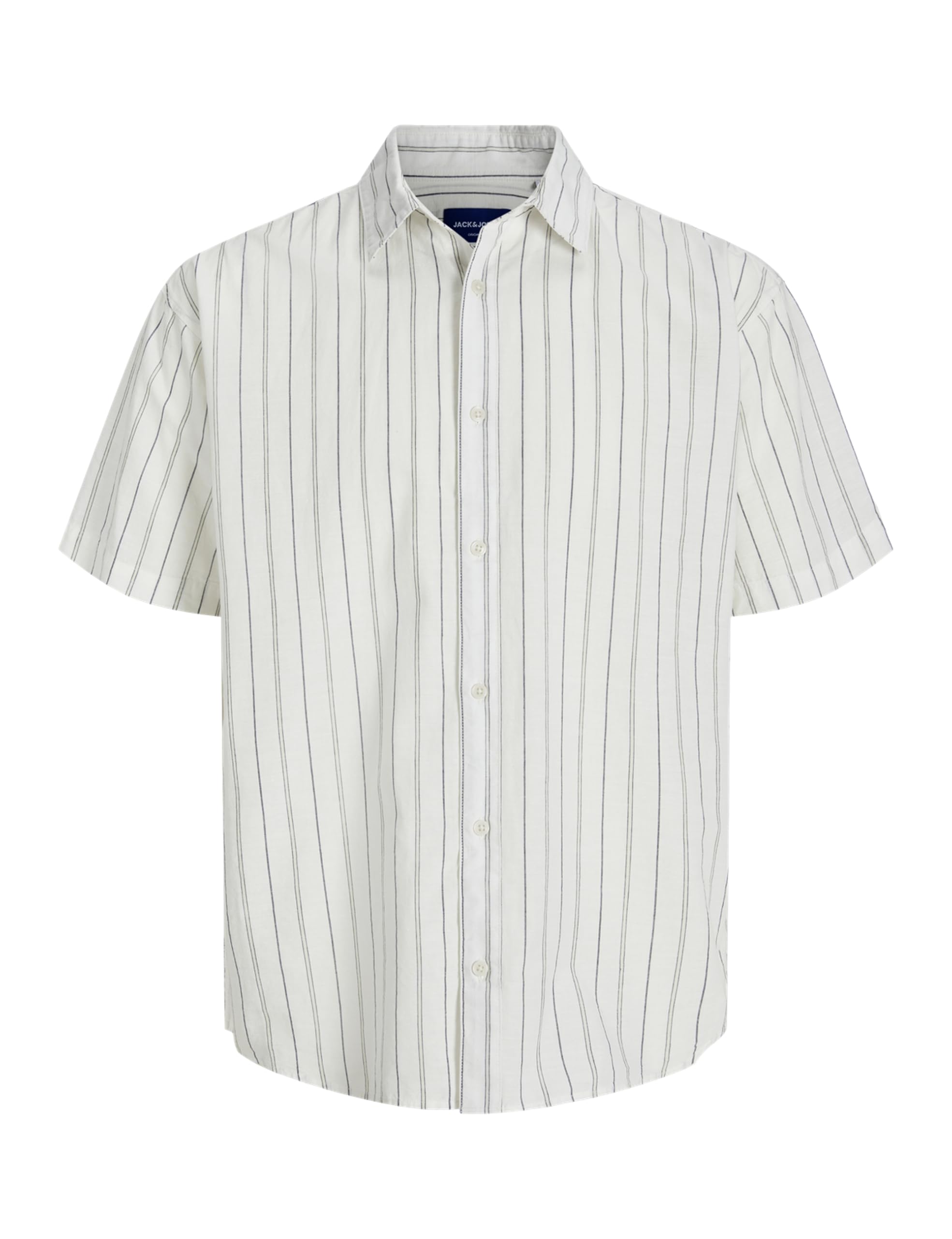 JACK & JONES Men's Jorjoshua Canggu Stripe Shirt SS, Cloud Dancer, XS