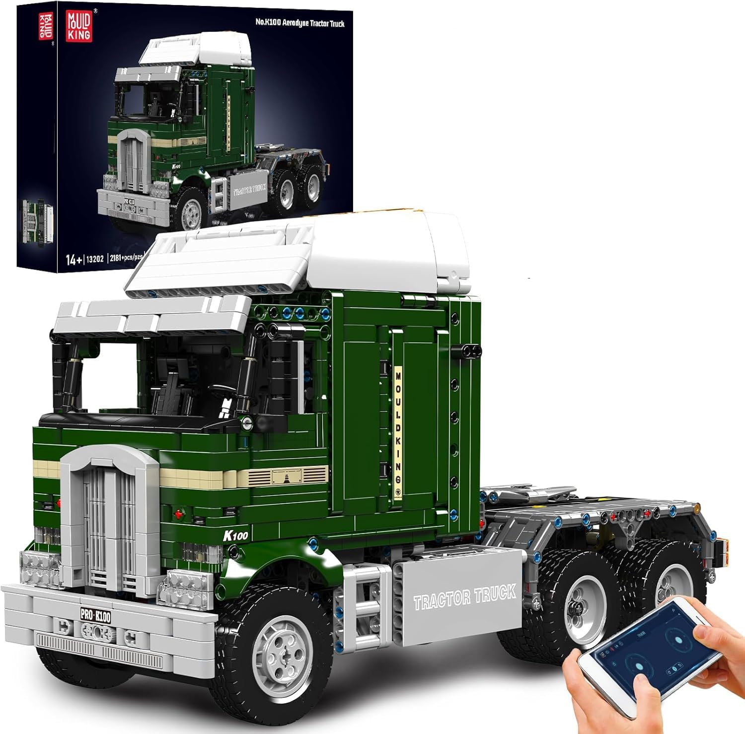 Mould King Concrete Pump Truck Building Set for Kids Ages 14+, Terrain Tow Truck Model Toys (2,098Pieces)