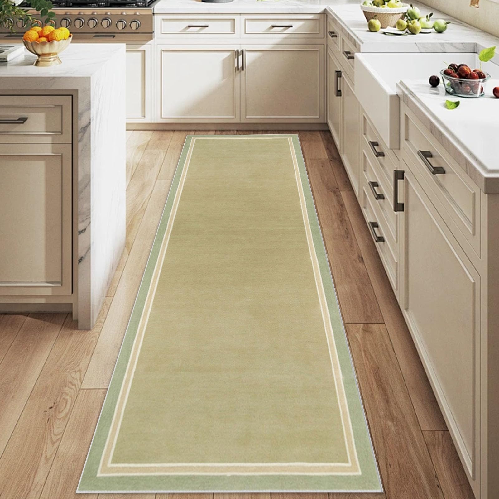 Nqexivo Runner Rugs for Hallway 70 x 240 cm Washable Kitchen Runner Rugs Non Slip Carpet Kitchen Bedroom Bedside Dining Room Office Indoor Low Pile Carpets