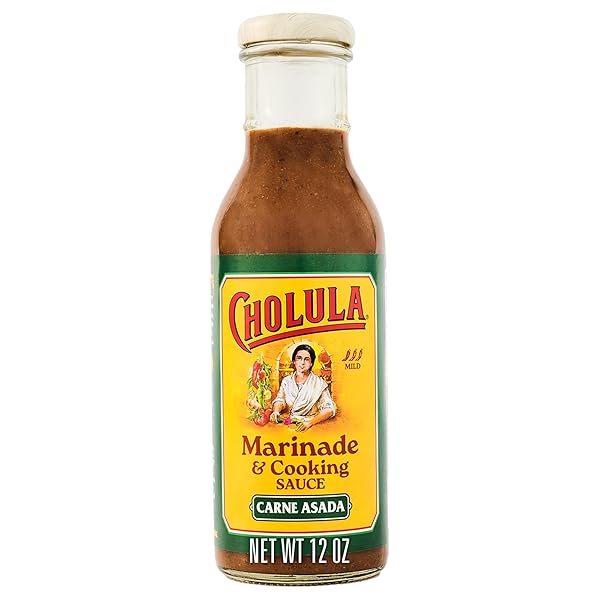 Cholula Marinade & Cooking Sauce, Carne Asada, For Carne Asada Tacos, Taco Salad, Steak Marinade and More, 12 fl oz