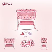Vista 6 de Mueble para cama de muñeca ANIVIA 2 en 1, juguete con columpio para muñecas de 18 pulgadas, cuna para muñecas bebé con base