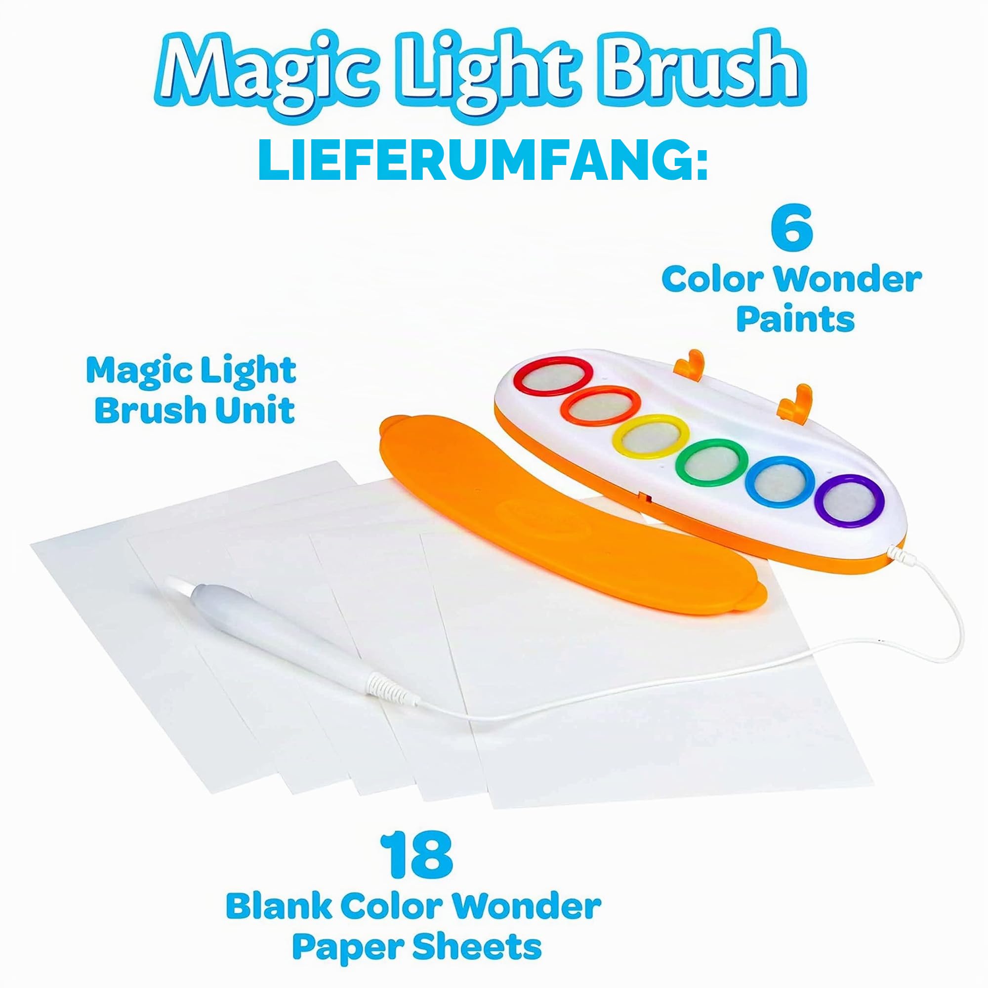 CRAYOLA Color Wonder-Malset, mit magischem Lichtpinsel, Malen ohne Schmutz, tolles Geschenk für Kinder ab 3, 4, 5, 6 Jahren