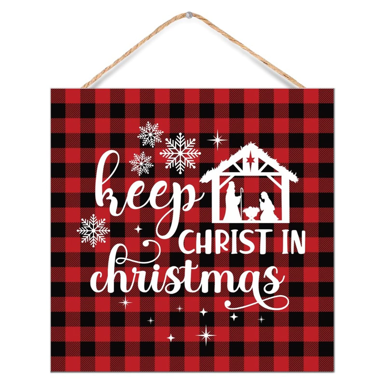 Panneau bois Keep Christ in Christmas pour décorer la salle de bain
