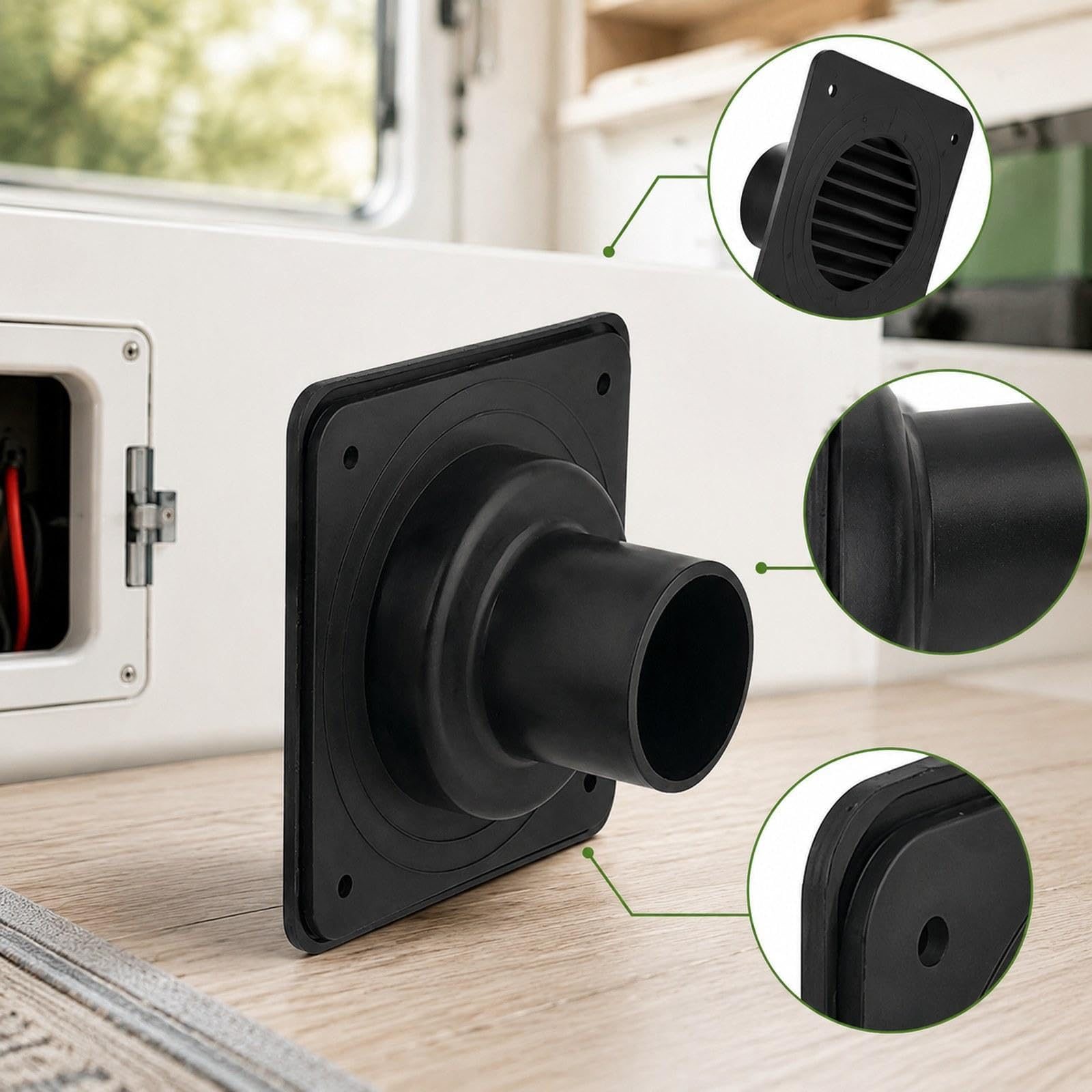 Box Vent System Ventilazione Compartimento Accessorio Copertura Lamellare Pannello Ricambio Resistente PP Funzione Aerazione Protezione Pioggia, Black B