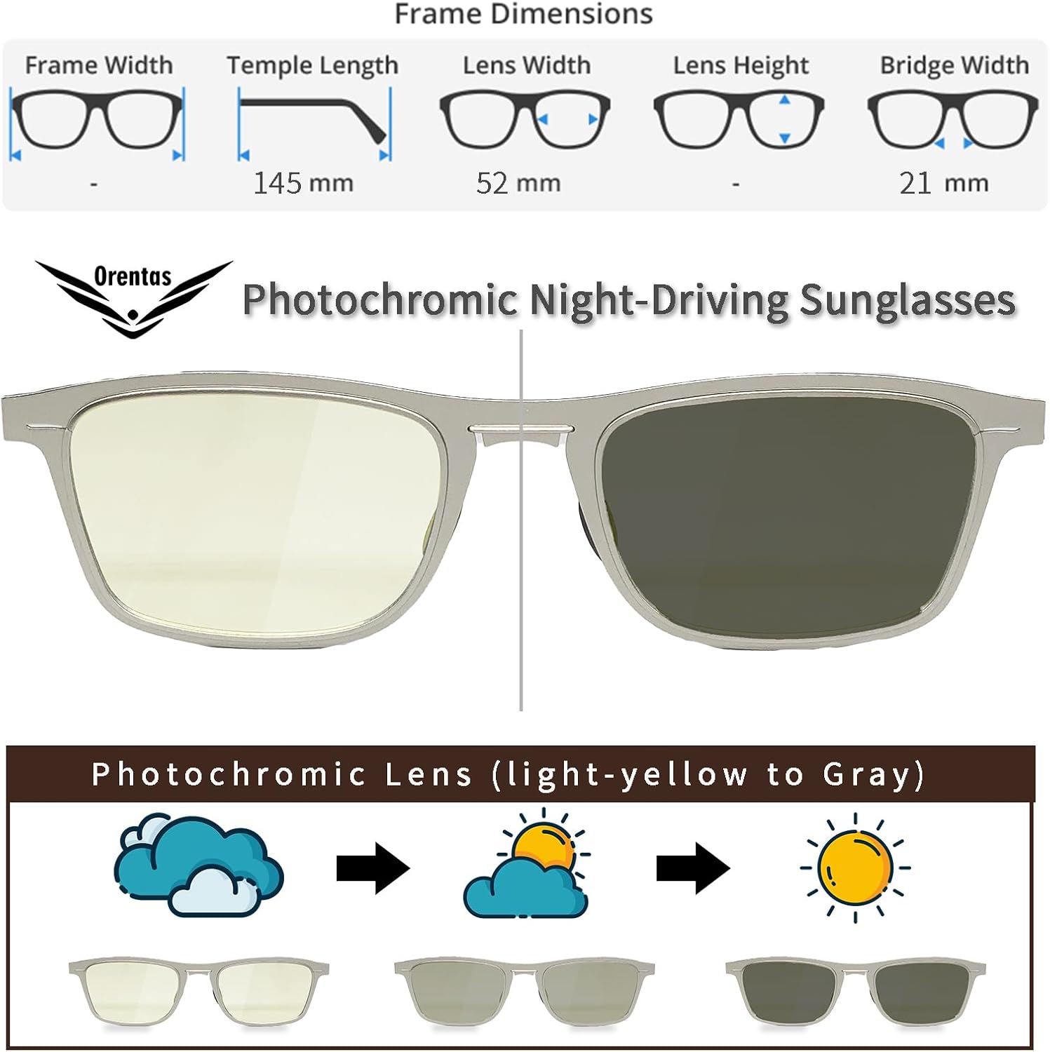 , Ultra Thin Metal Blue Light Block with Night Driving Photochromic Sun and Sunglasses (Combination of 2 Packs)