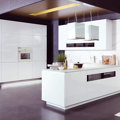 Miniatura 6 de VEELIKE Papel de contacto blanco de 15.74 x 354.33 pulgadas, papel pintado extraíble brillante con purpurina para despegar y pegar, revestimiento de