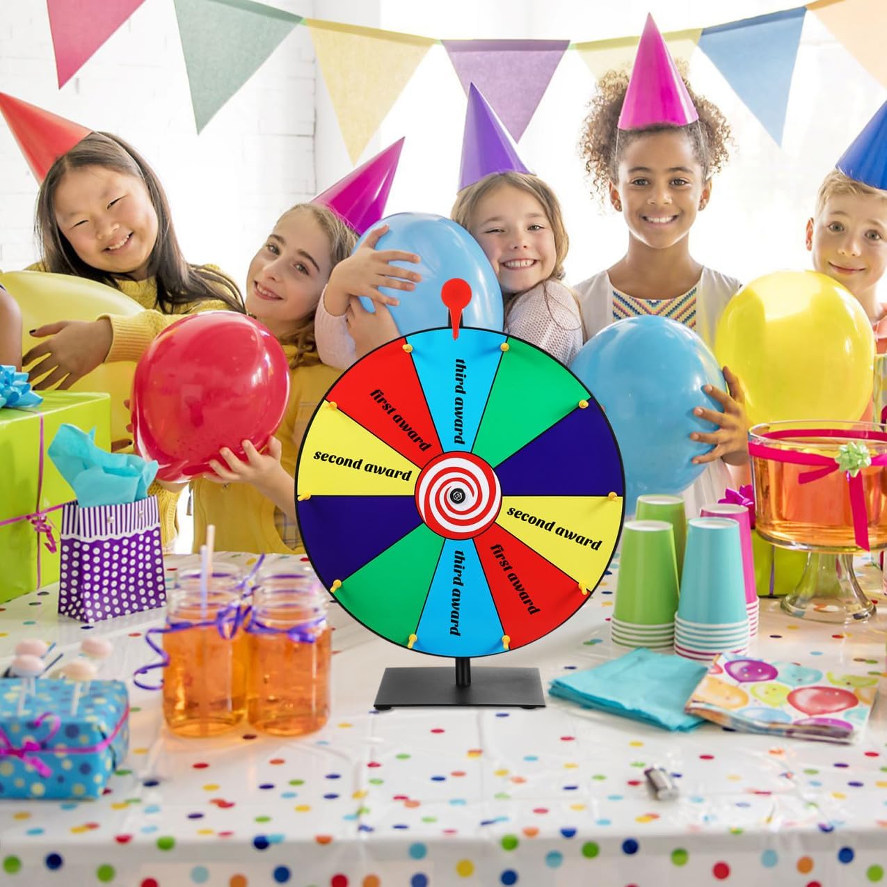 Tabletop Prize Wheel Sturdy Base Carnival Game Wheel for Parties Events