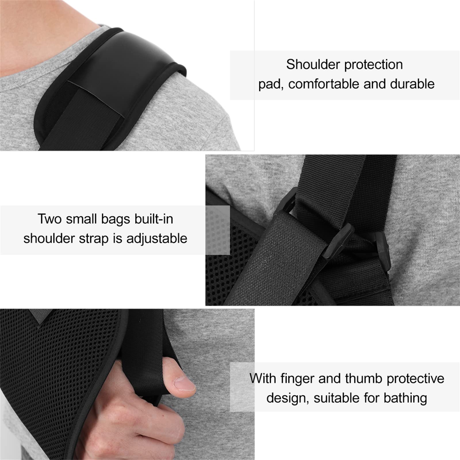 Cabestrillo para brazo, correa de soporte médico transpirable y liviana para lesiones de hombro para mujeres y hombres, manguito rotador roto, cirugía de muñeca y codo con correas de soporte