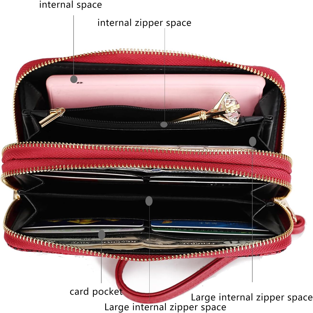 MKF Collection Women's Travel Gift 3 Piece Set - Wristlet Wallet -Passport Holder - Luggage Name Hang Tag by Mia K